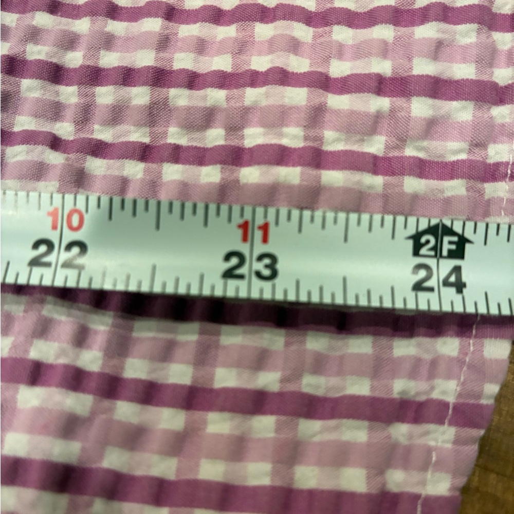 L.L. Bean Women's Purple Checkered Button Down Shirt - Picture 8 of 8